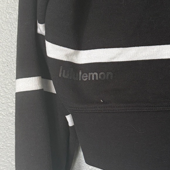 Lululemon Athletica Black and White Striped Sweatshirt - Picture 2 of 3